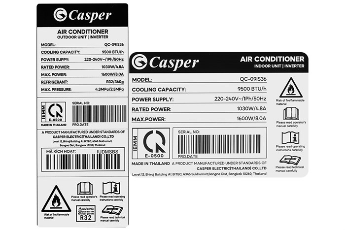 Điều Hòa Casper Inverter 9000 BTU 1 Chiều QC-09IS36 - Giá Tốt